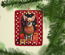 Load image into Gallery viewer, Chihuahua Holiday Christmas Porcelain Ornament