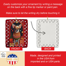 Load image into Gallery viewer, Chihuahua Holiday Christmas Porcelain Ornament
