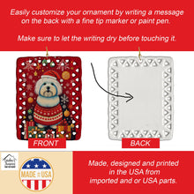 Load image into Gallery viewer, Coton De Tulear Holiday Christmas Porcelain Ornament