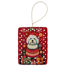 Load image into Gallery viewer, Coton De Tulear Holiday Christmas Porcelain Ornament