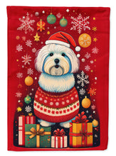 Load image into Gallery viewer, Coton De Tulear Holiday Christmas Garden Flag – Outdoor Decorative Yard Flag