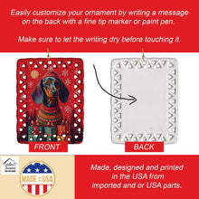 Load image into Gallery viewer, Dachshund Holiday Christmas Porcelain Ornament