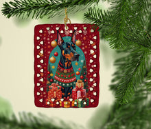 Load image into Gallery viewer, Doberman Pinscher Holiday Christmas Porcelain Ornament