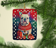 Load image into Gallery viewer, English Bulldog Holiday Christmas Porcelain Ornament