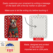 Load image into Gallery viewer, English Bulldog Holiday Christmas Porcelain Ornament