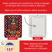 Load image into Gallery viewer, English Foxhound Holiday Christmas Porcelain Ornament
