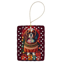 Load image into Gallery viewer, English Toy Spaniel Holiday Christmas Porcelain Ornament