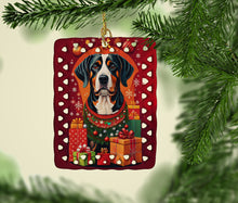 Load image into Gallery viewer, Entlebucher Mountain Dog Holiday Christmas Porcelain Ornament