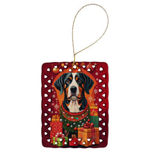 Load image into Gallery viewer, Entlebucher Mountain Dog Holiday Christmas Porcelain Ornament