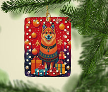 Load image into Gallery viewer, Finnish Spitz Holiday Christmas Porcelain Ornament