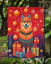 Load image into Gallery viewer, Finnish Spitz Holiday Christmas Garden Flag – Outdoor Decorative Yard Flag