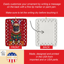 Load image into Gallery viewer, French Bulldog Holiday Christmas Porcelain Ornament