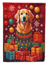 Load image into Gallery viewer, Golden Retriever Holiday Christmas Garden Flag – Outdoor Decorative Yard Flag