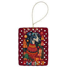 Load image into Gallery viewer, Greyhound Holiday Christmas Porcelain Ornament