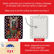 Load image into Gallery viewer, Chinese Crested Holiday Christmas Porcelain Ornament