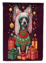 Load image into Gallery viewer, Chinese Crested Holiday Christmas Garden Flag – Outdoor Decorative Yard Flag
