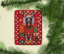 Load image into Gallery viewer, Chinese Crested Holiday Christmas Porcelain Ornament