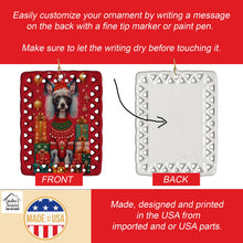 Load image into Gallery viewer, Chinese Crested Holiday Christmas Porcelain Ornament