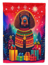 Load image into Gallery viewer, Irish Water Spaniel Holiday Christmas Garden Flag – Outdoor Decorative Yard Flag