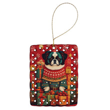 Load image into Gallery viewer, Japanese Chin Holiday Christmas Porcelain Ornament