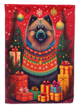 Load image into Gallery viewer, Keeshond Holiday Christmas House Flag
