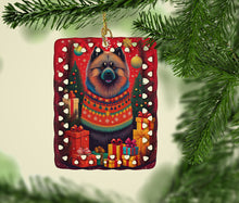 Load image into Gallery viewer, Keeshond Holiday Christmas Porcelain Ornament