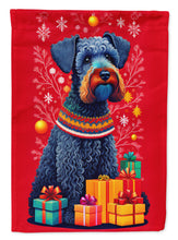 Load image into Gallery viewer, Kerry Blue Terrier Holiday Christmas Garden Flag – Outdoor Decorative Yard Flag
