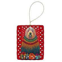 Load image into Gallery viewer, Komondor Holiday Christmas Porcelain Ornament