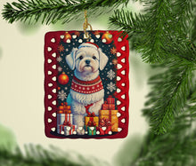 Load image into Gallery viewer, Maltese Holiday Christmas Porcelain Ornament