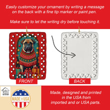 Load image into Gallery viewer, Mastiff Holiday Christmas Porcelain Ornament