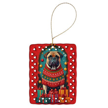 Load image into Gallery viewer, Mastiff Holiday Christmas Porcelain Ornament