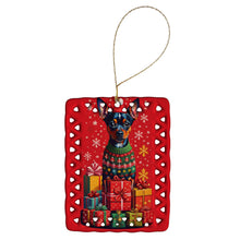 Load image into Gallery viewer, Miniature Pinscher Holiday Christmas Porcelain Ornament