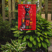 Load image into Gallery viewer, Miniature Pinscher Holiday Christmas Garden Flag – Outdoor Decorative Yard Flag