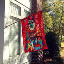 Load image into Gallery viewer, Norwegian Elkhound Holiday Christmas House Flag