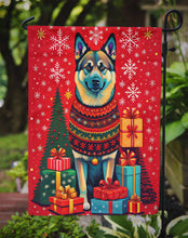 Load image into Gallery viewer, Norwegian Elkhound Holiday Christmas Garden Flag – Outdoor Decorative Yard Flag
