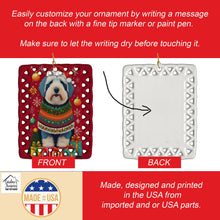 Load image into Gallery viewer, Old English Sheepdog Holiday Christmas Porcelain Ornament