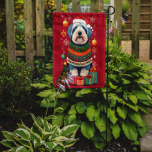 Load image into Gallery viewer, Old English Sheepdog Holiday Christmas Garden Flag – Outdoor Decorative Yard Flag