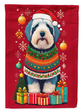 Load image into Gallery viewer, Old English Sheepdog Holiday Christmas Garden Flag – Outdoor Decorative Yard Flag