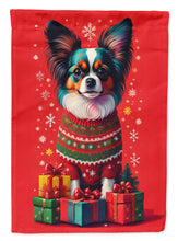 Load image into Gallery viewer, Papillon Holiday Christmas House Flag