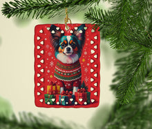 Load image into Gallery viewer, Papillon Holiday Christmas Porcelain Ornament