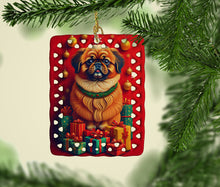 Load image into Gallery viewer, Pekingese Holiday Christmas Porcelain Ornament