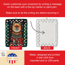 Load image into Gallery viewer, Pomeranian Holiday Christmas Porcelain Ornament