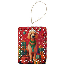 Load image into Gallery viewer, Poodle Holiday Christmas Porcelain Ornament