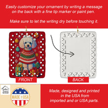 Load image into Gallery viewer, Poodle Holiday Christmas Porcelain Ornament