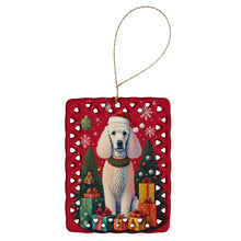 Load image into Gallery viewer, Poodle Holiday Christmas Porcelain Ornament