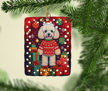 Load image into Gallery viewer, Poodle Holiday Christmas Porcelain Ornament