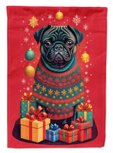 Load image into Gallery viewer, Black Pug Holiday Christmas House Flag