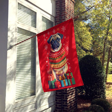 Load image into Gallery viewer, Fawn Pug Holiday Christmas House Flag
