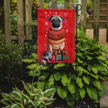 Load image into Gallery viewer, Fawn Pug Holiday Christmas Garden Flag – Outdoor Decorative Yard Flag