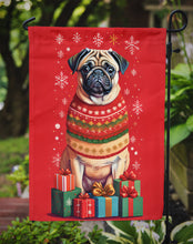 Load image into Gallery viewer, Fawn Pug Holiday Christmas Garden Flag – Outdoor Decorative Yard Flag